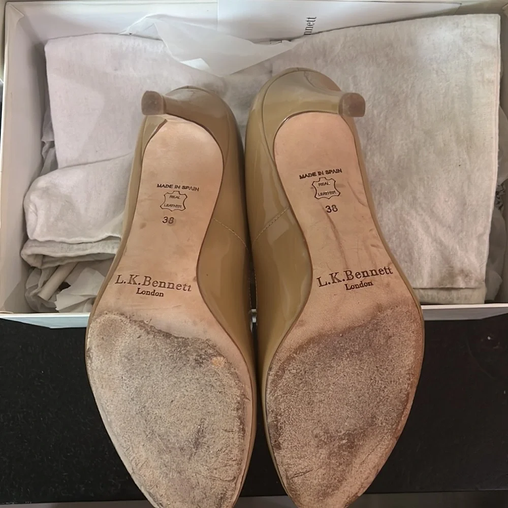 LK Bennett Shilo Taupe Patent Heels - Picture 14 of 16